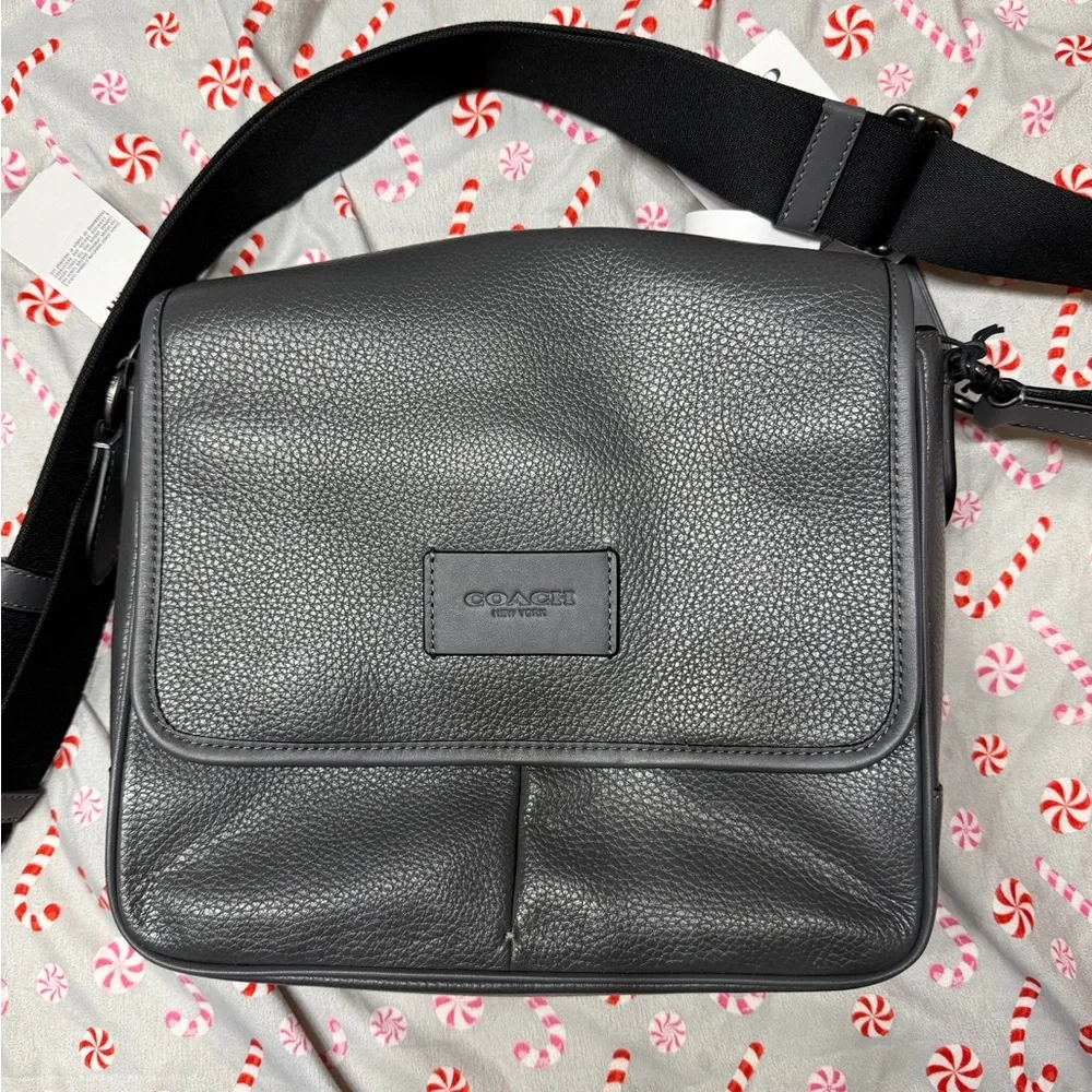 Coach gray Leather Men's Bag